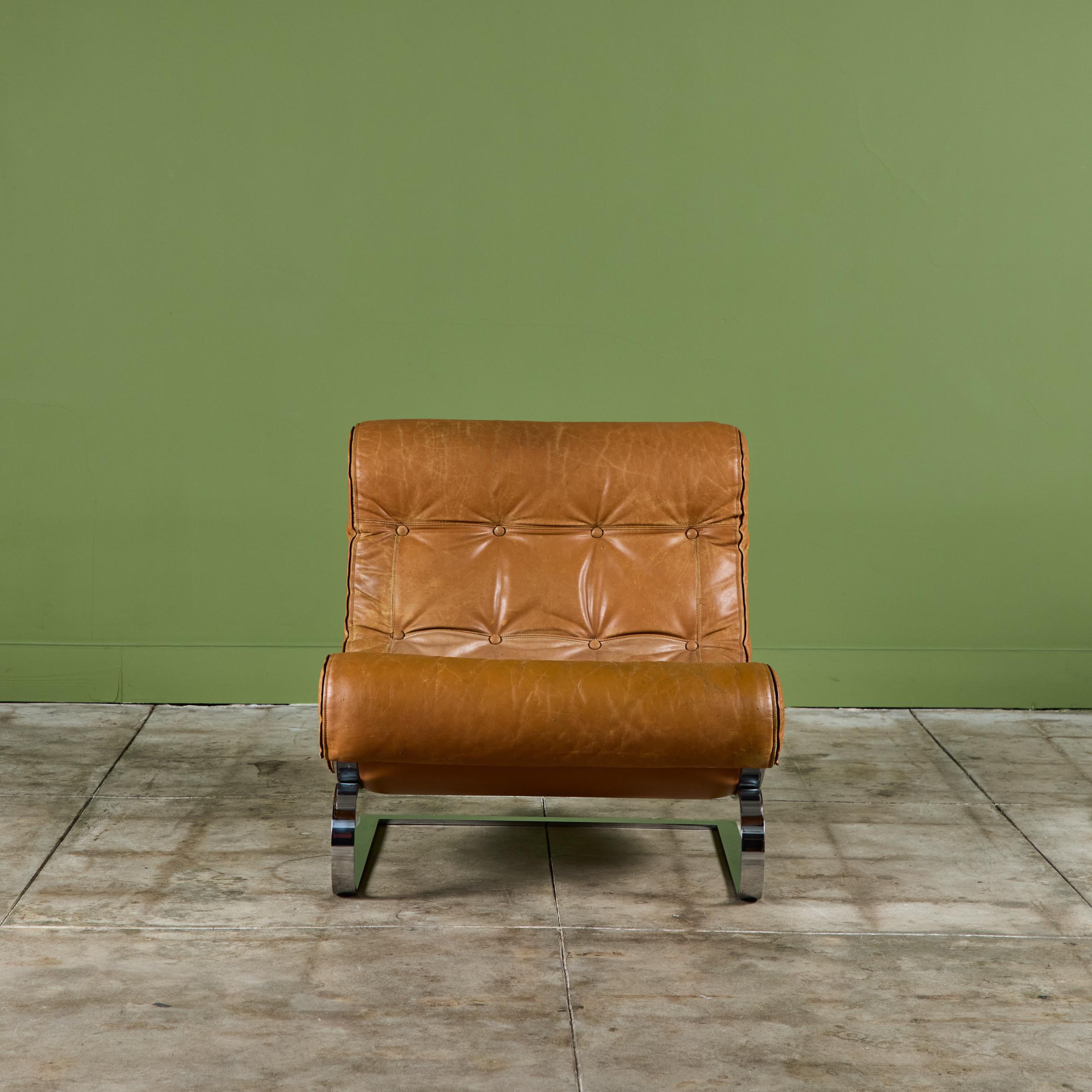 Renato Balestra Leather Lounge Chair for Cinova 4