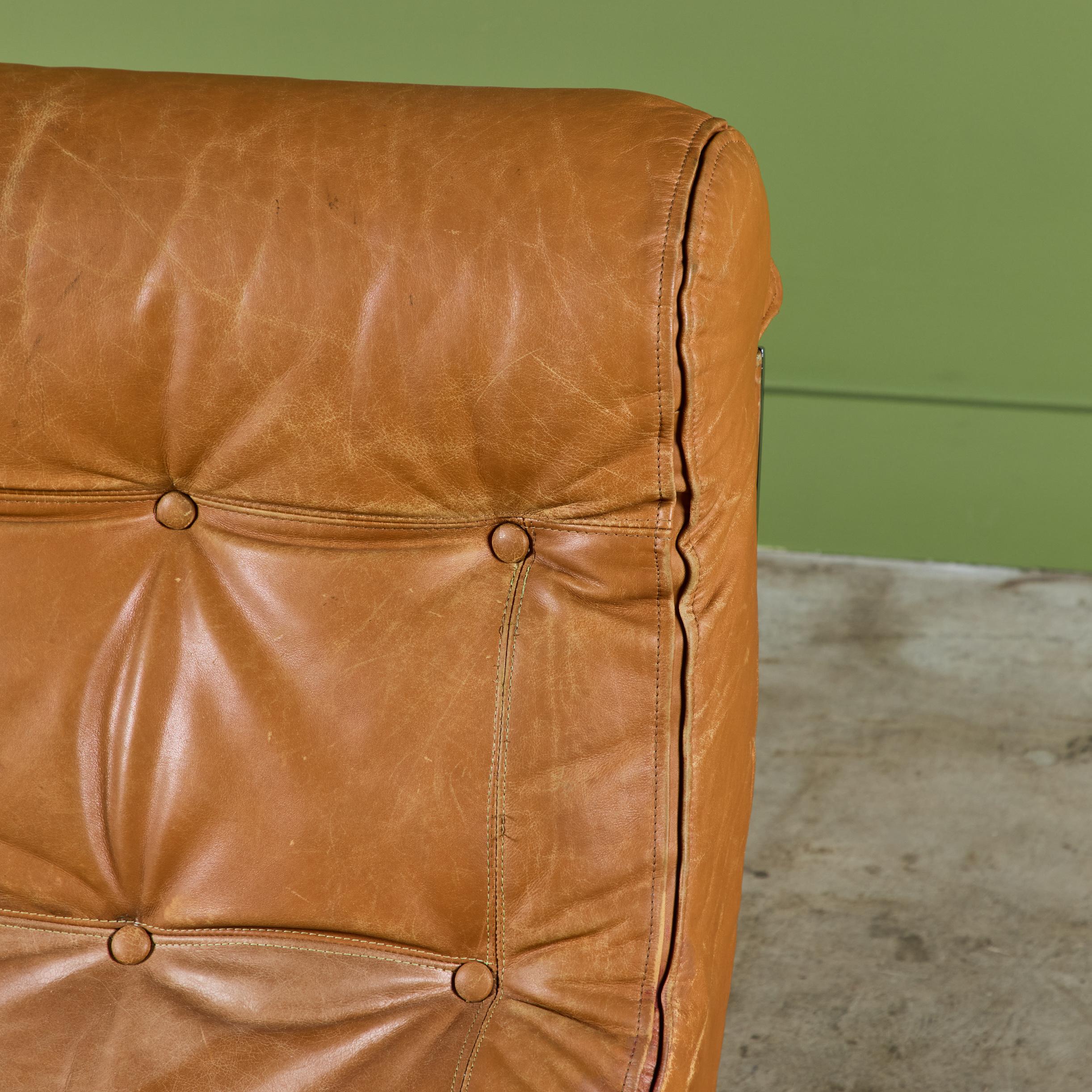 Renato Balestra Leather Lounge Chair for Cinova 6