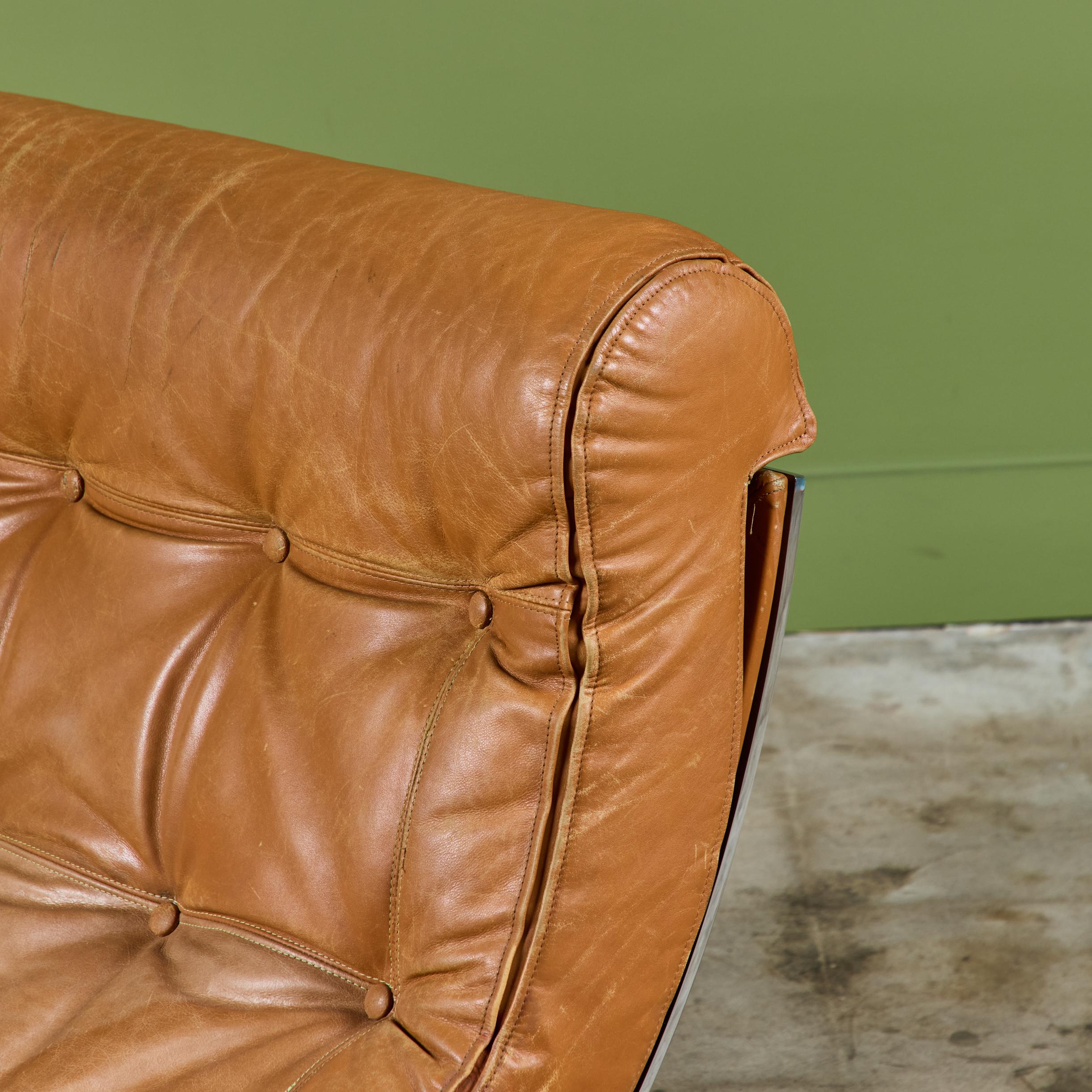 Renato Balestra Leather Lounge Chair for Cinova 7