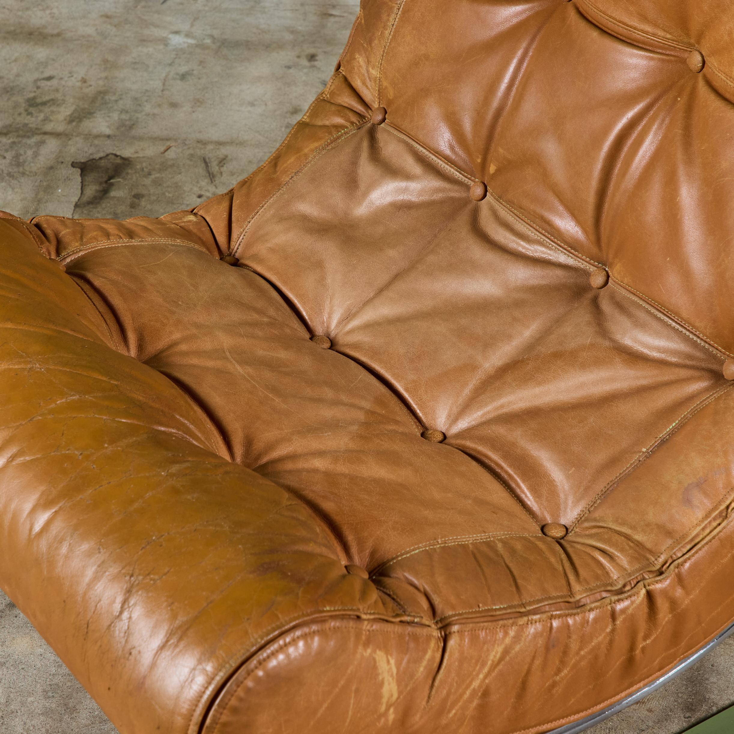 Renato Balestra Leather Lounge Chair for Cinova 8