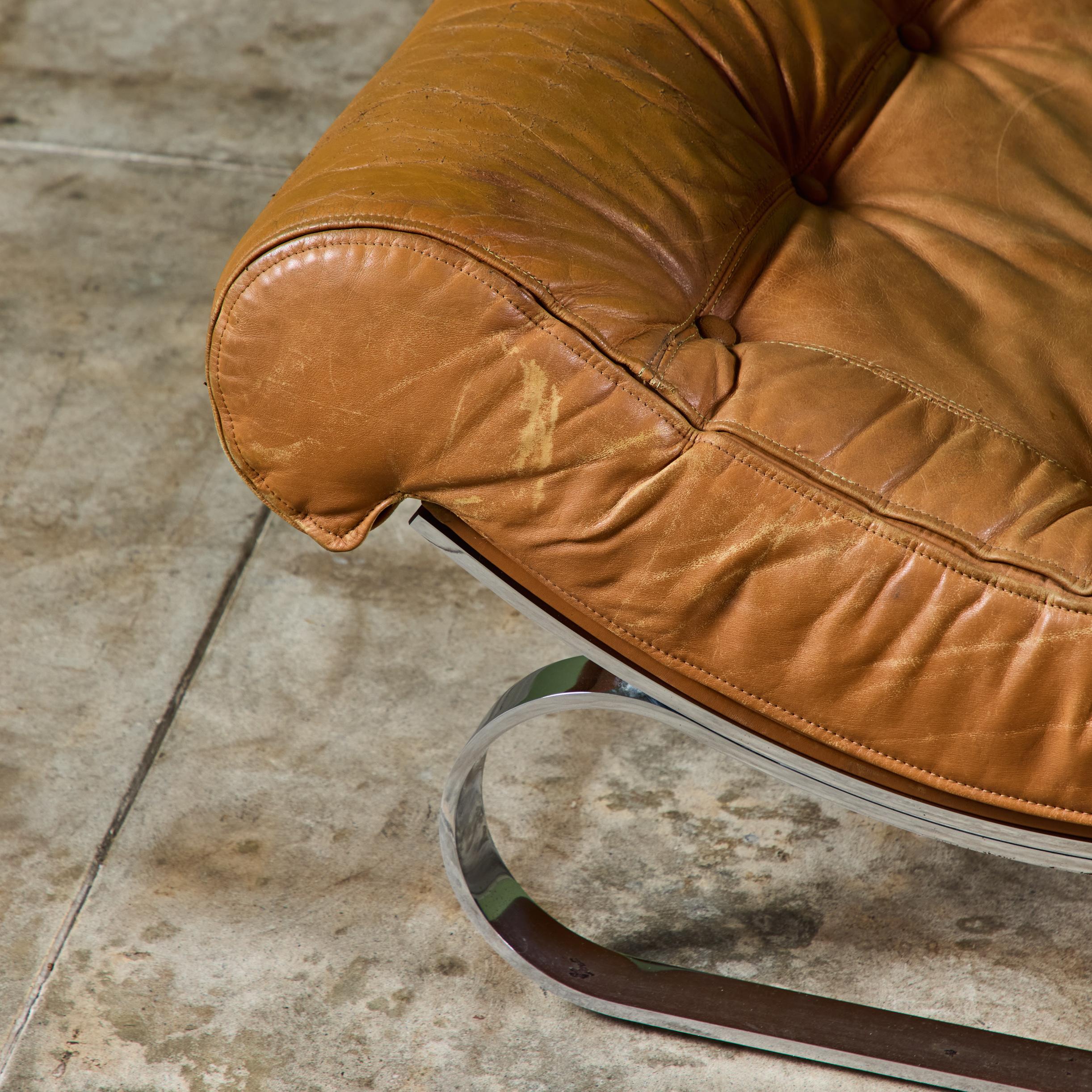 Renato Balestra Leather Lounge Chair for Cinova 10