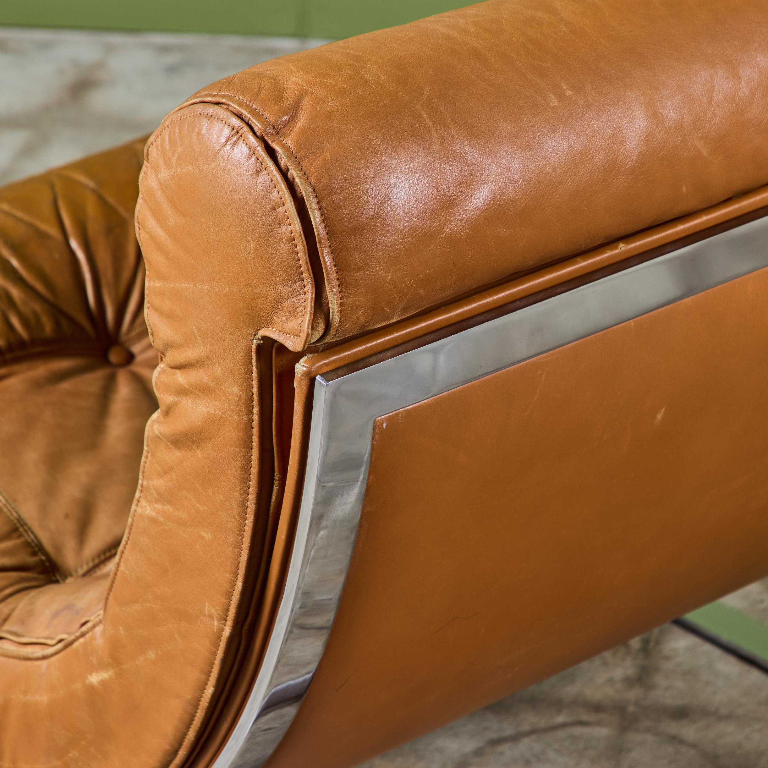 Renato Balestra Leather Lounge Chair for Cinova 11
