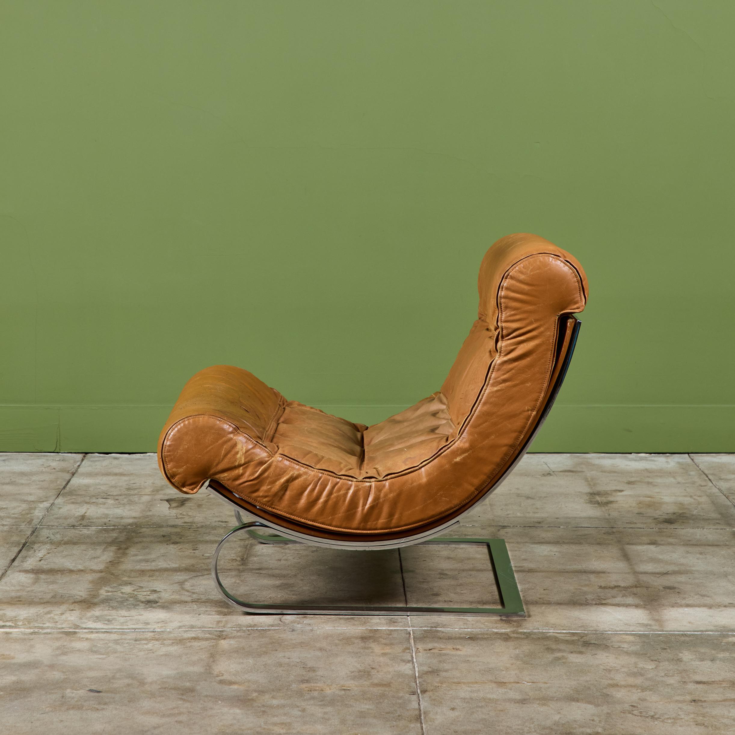 Renato Balestra Leather Lounge Chair for Cinova In Good Condition In Los Angeles, CA