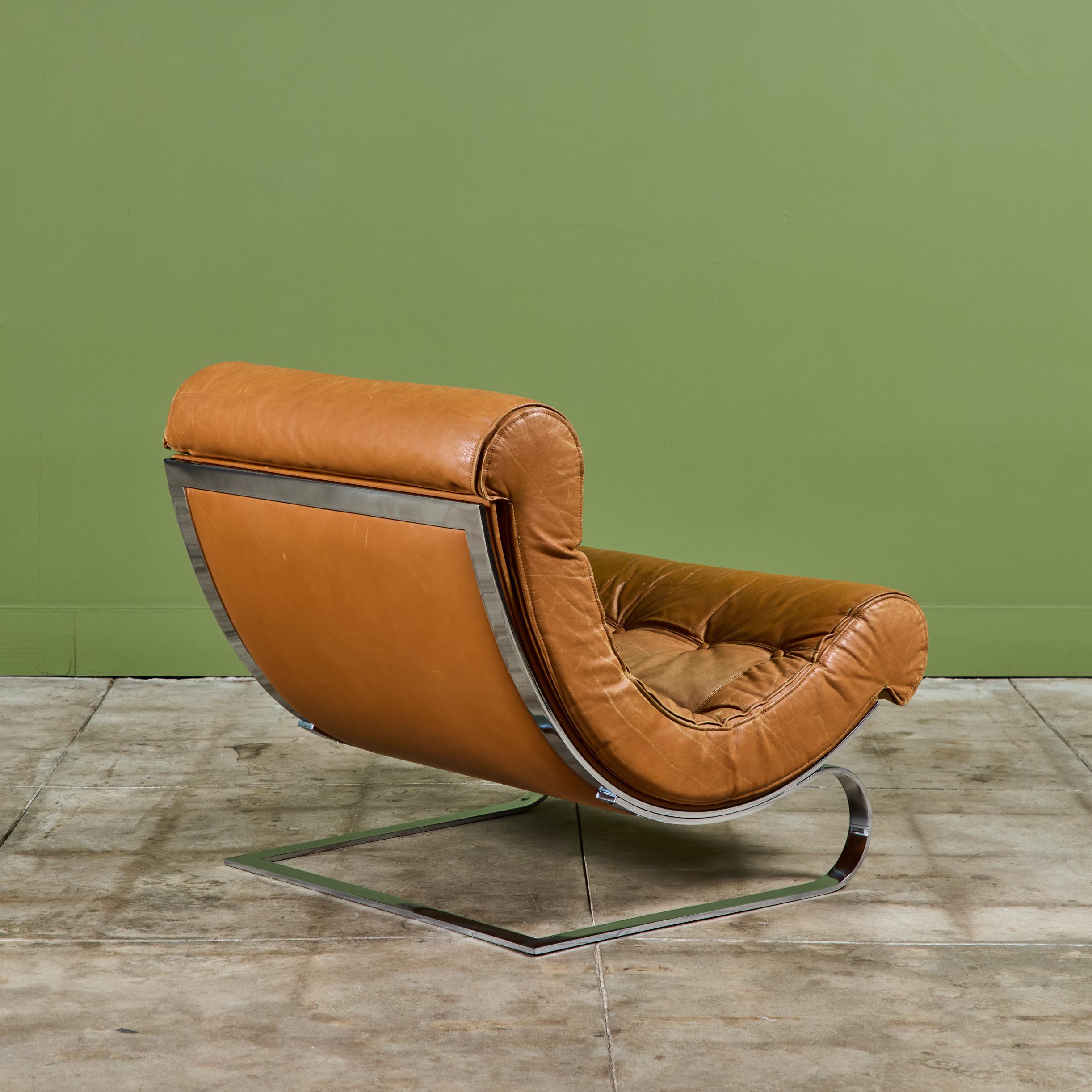 Renato Balestra Leather Lounge Chair for Cinova 1
