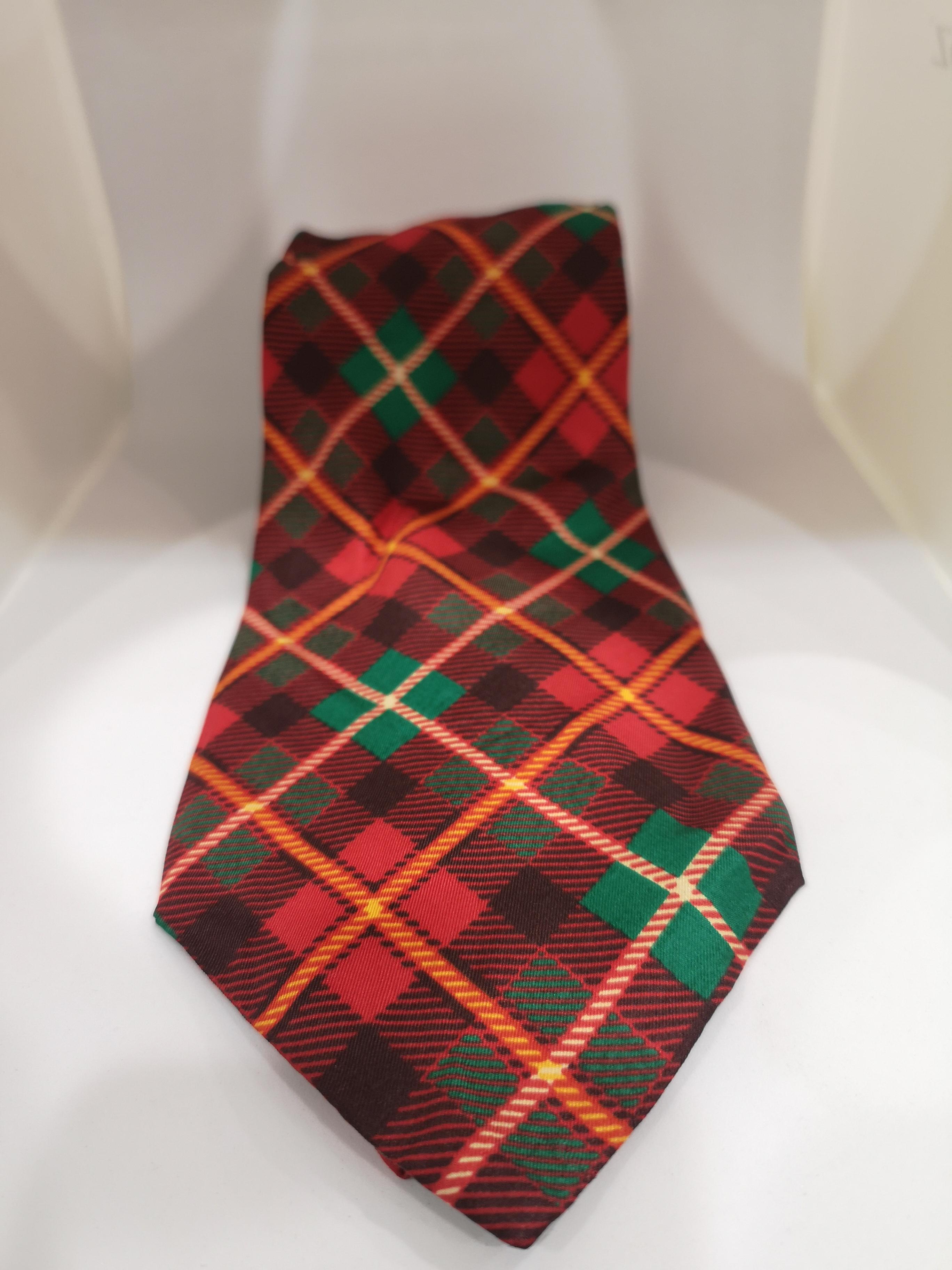 Renato Balestra tartan silk tie In Excellent Condition In Capri, IT