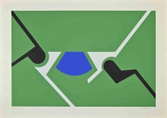 Green Shapes - Screen Print by Renato Barisani - 1983