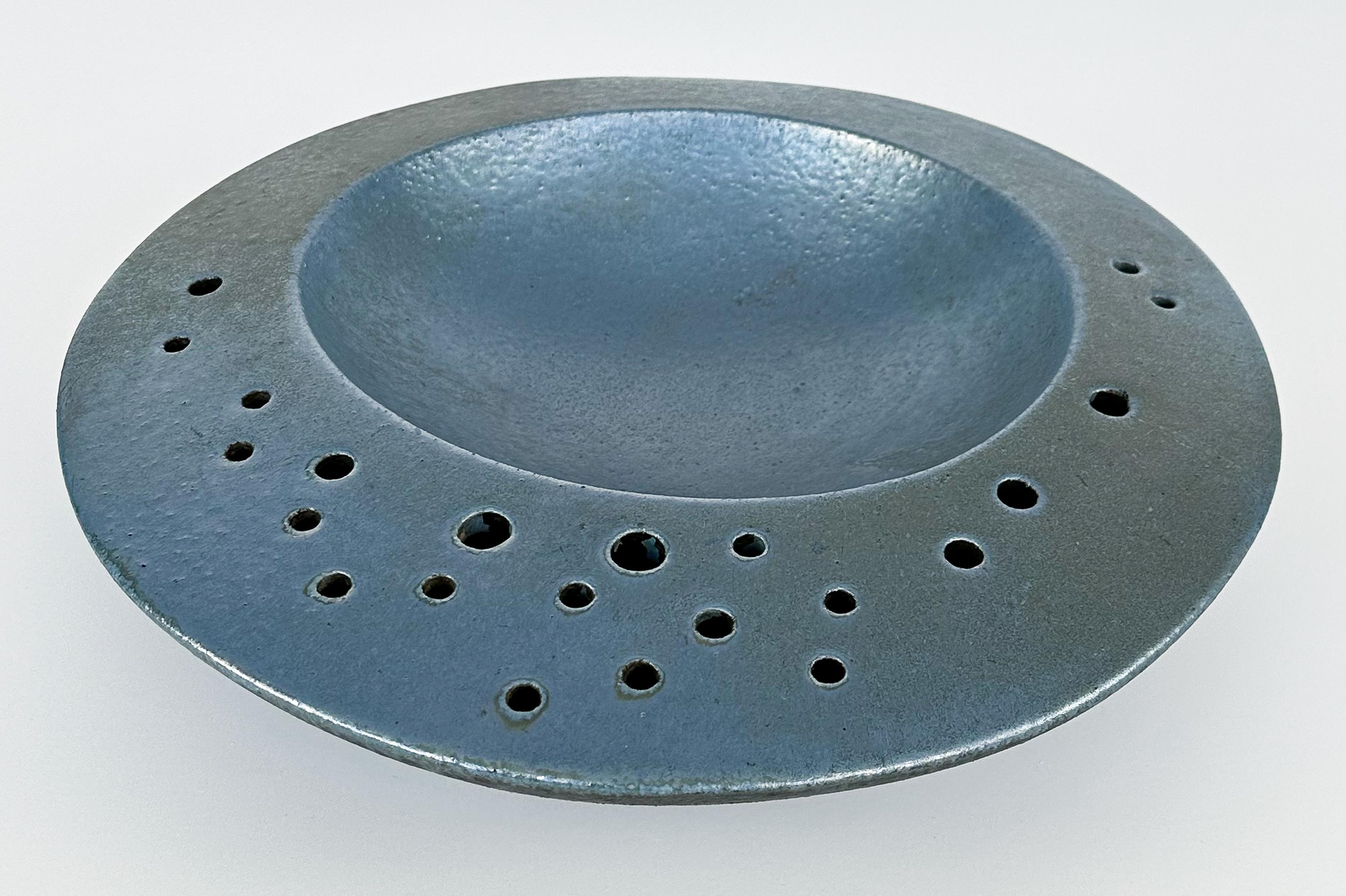 Renato Bassoli Large 'I Sassi' Blue Ceramic Centerpiece Bowl 3