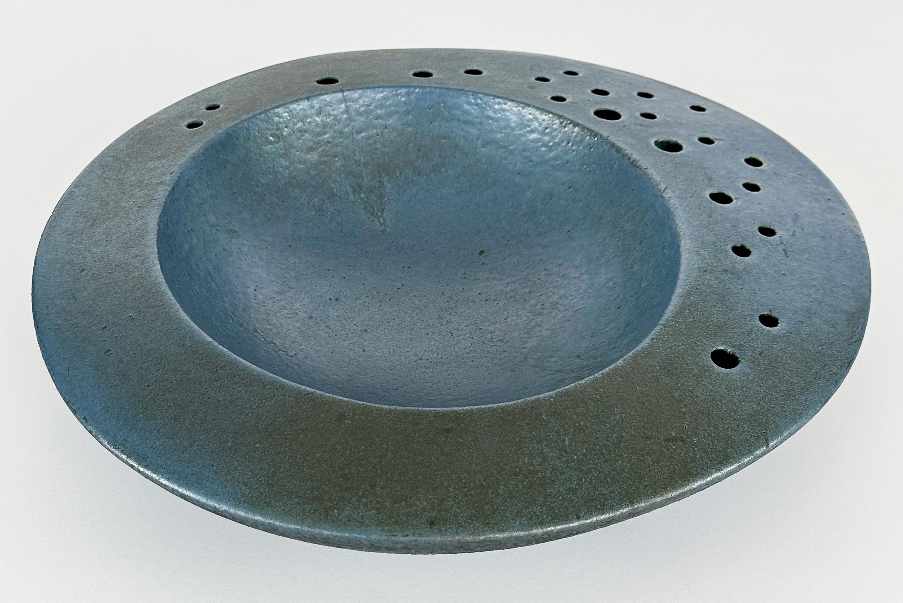 Renato Bassoli Large 'I Sassi' Blue Ceramic Centerpiece Bowl 5