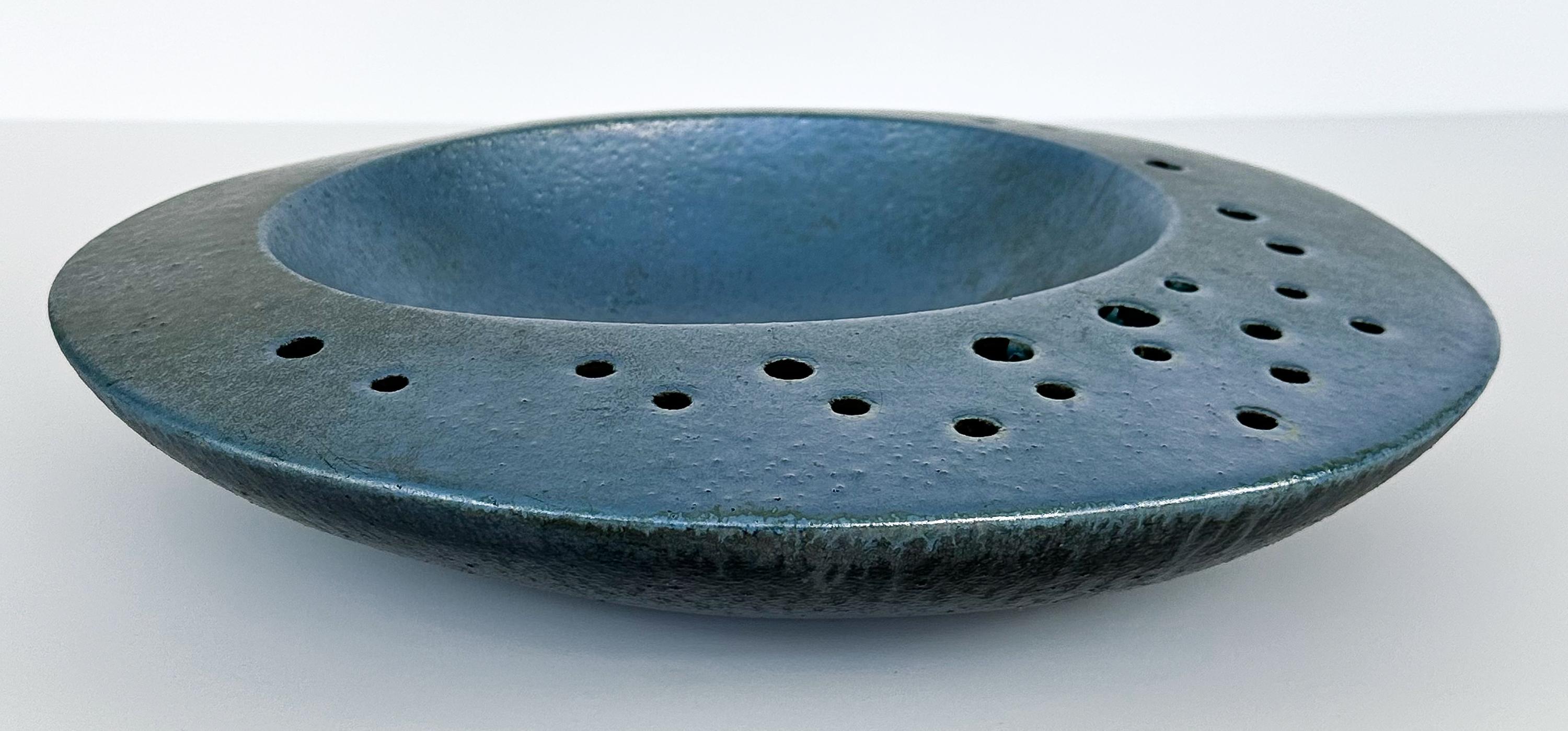 Renato Bassoli Large 'I Sassi' Blue Ceramic Centerpiece Bowl 6
