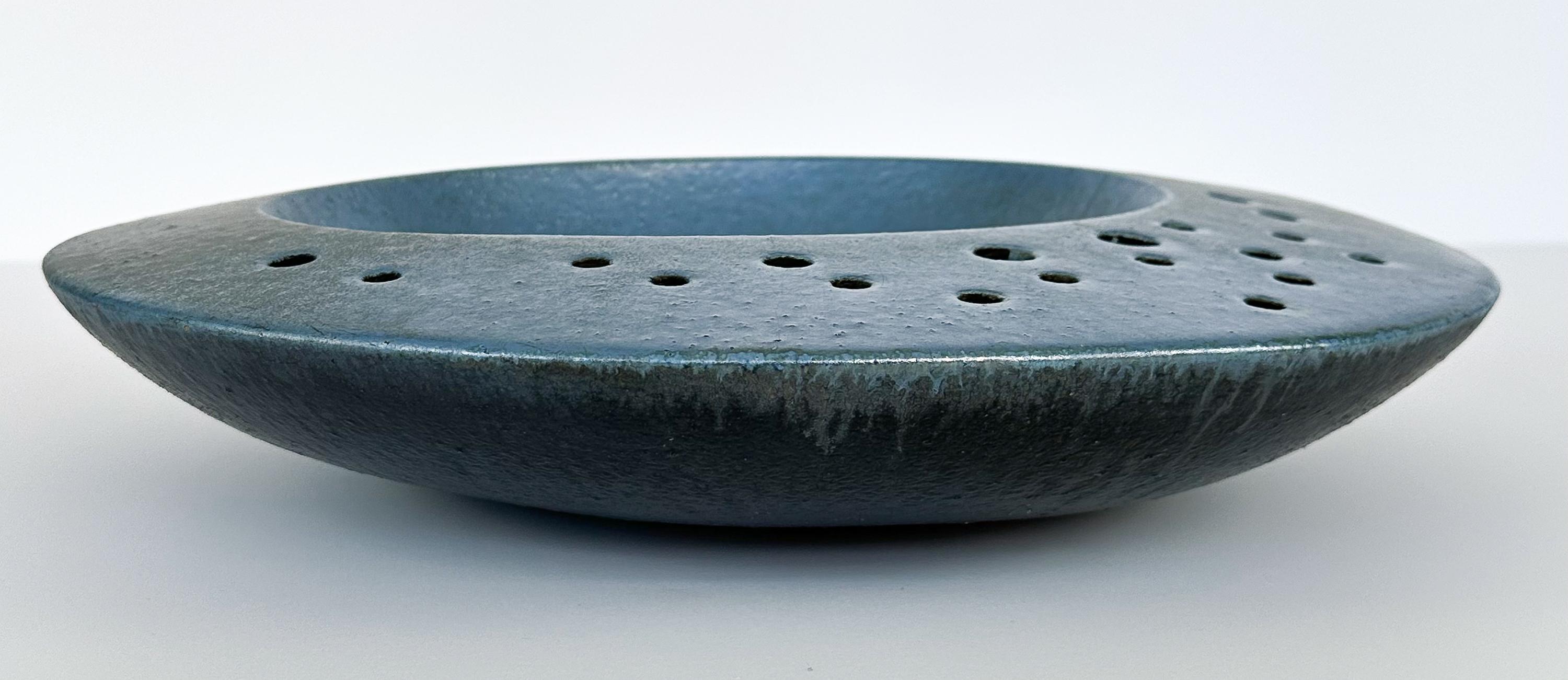 Renato Bassoli Large 'I Sassi' Blue Ceramic Centerpiece Bowl 7