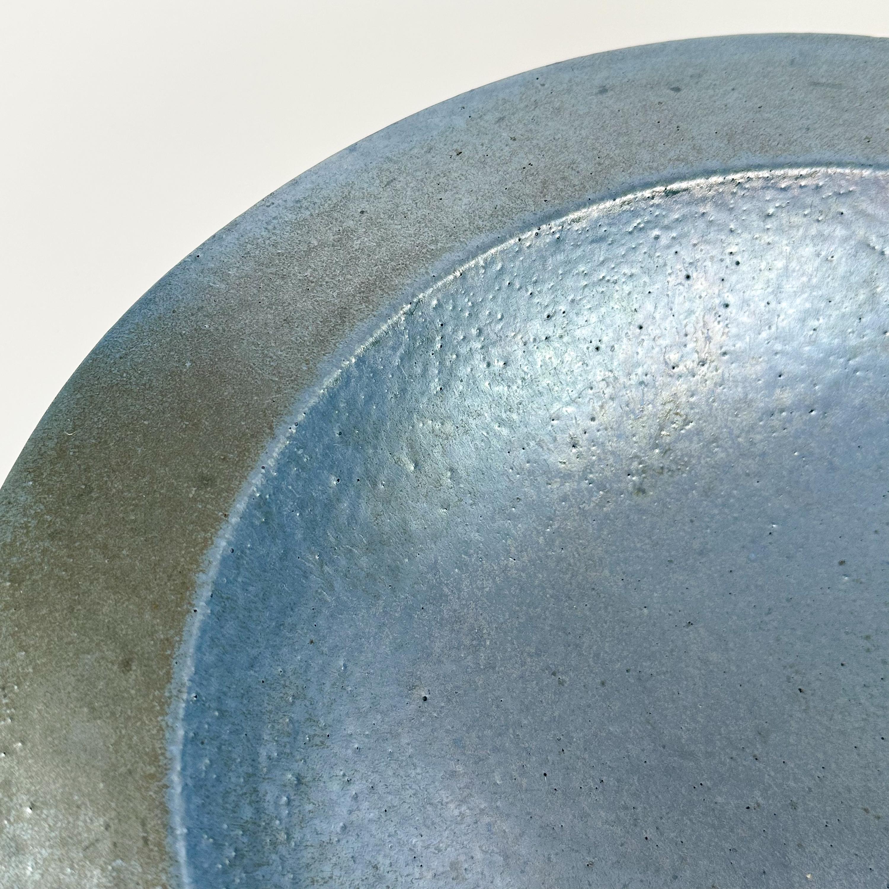 Renato Bassoli Large 'I Sassi' Blue Ceramic Centerpiece Bowl 12