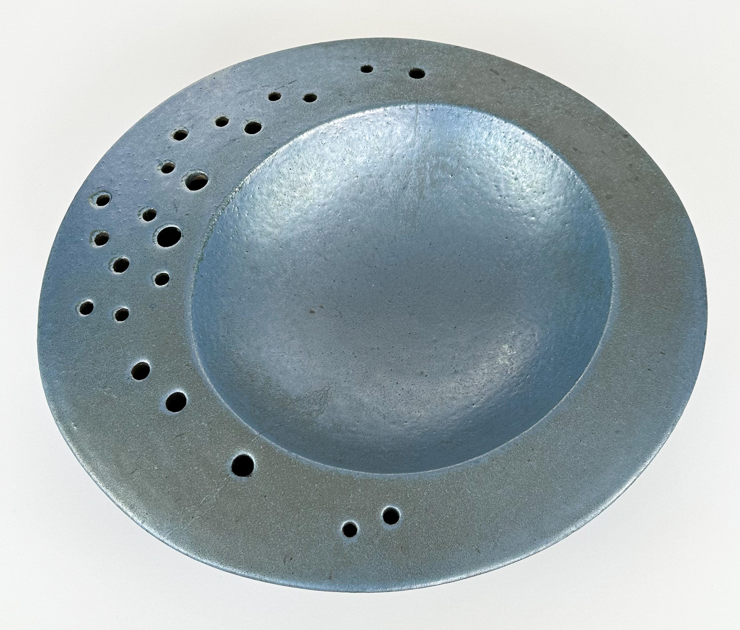 Mid-20th Century Renato Bassoli Large 'I Sassi' Blue Ceramic Centerpiece Bowl