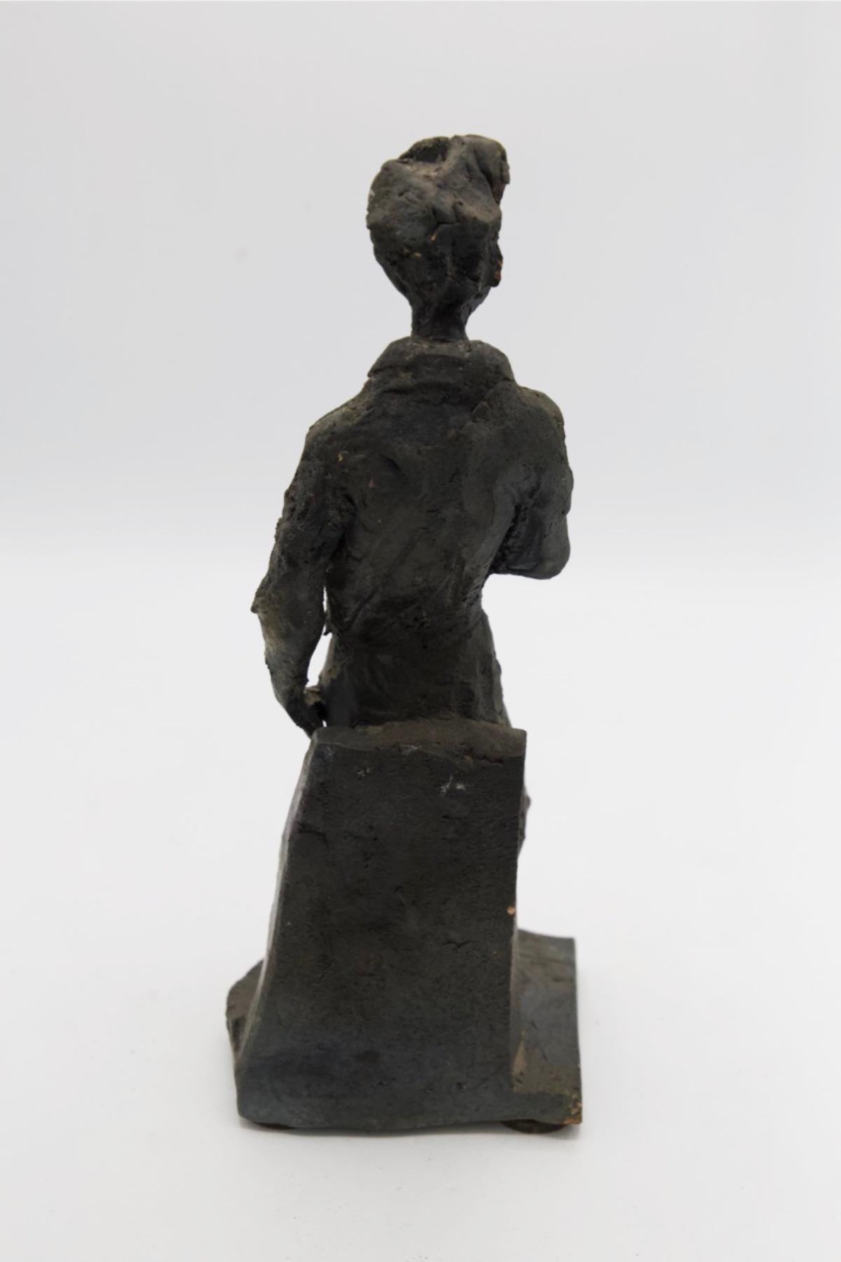 Renato Bassoli Stone Soldier Sculpture, Signed 1955 For Sale 1