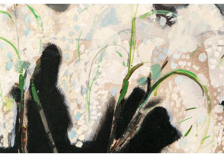 Mid-Century Modern Renato Borsato 'Italian, 1927-2013' Midcentury Oil on Canvas of White Lillies
