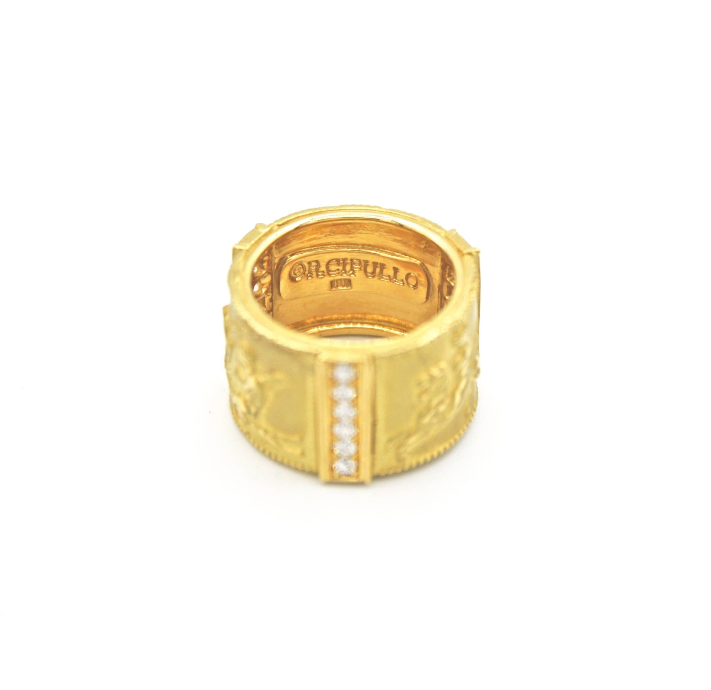 Romantic Renato Cipullo Diamond and Gold Cupid Ring For Sale