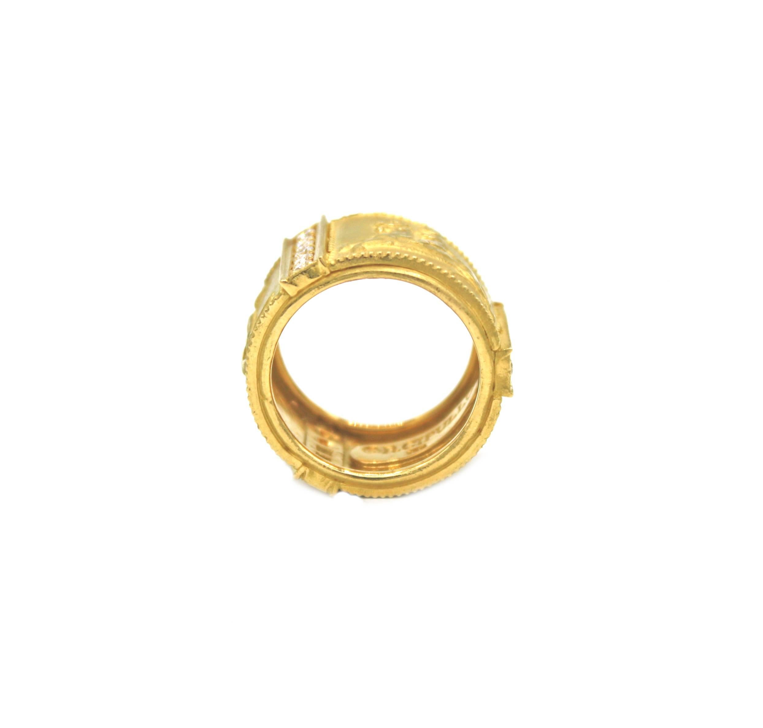 Renato Cipullo Diamond and Gold Cupid Ring In New Condition For Sale In New York, NY