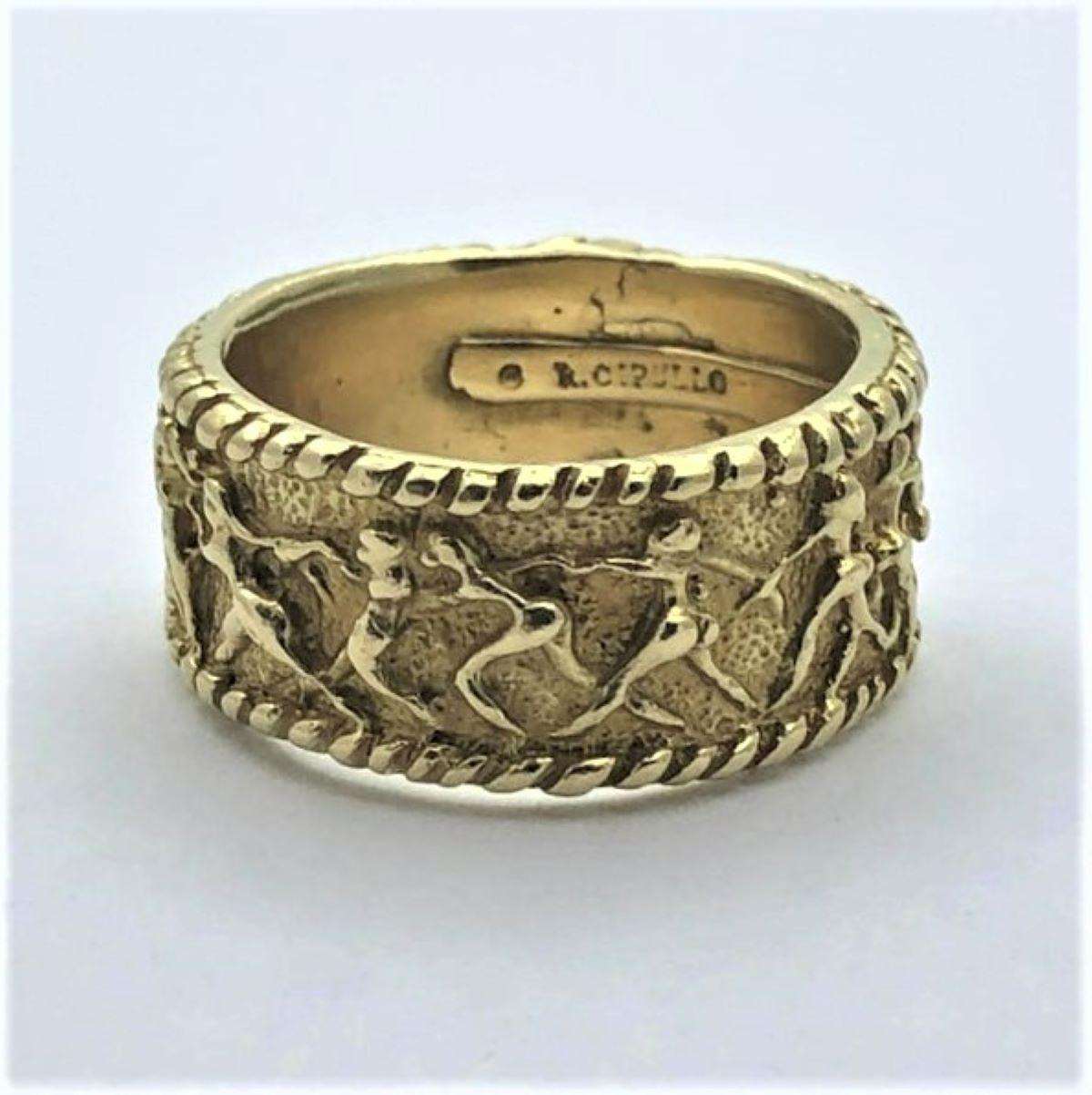 Renato Cipullo Gold Band Depicting Adam and Eve In Good Condition In Palm Beach, FL