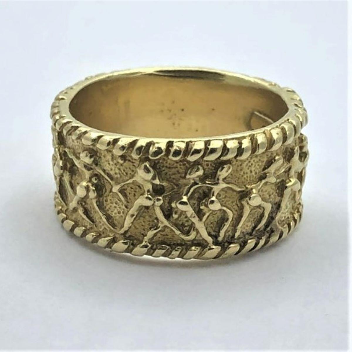 Women's or Men's Renato Cipullo Gold Band Depicting Adam and Eve