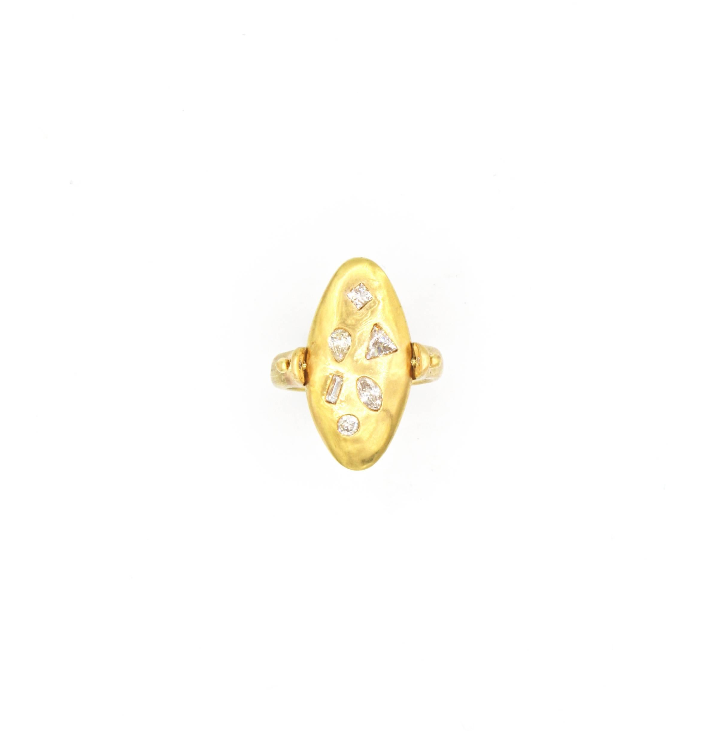 Contemporary Renato Cipullo Multi Stone Gold Reversible Ring For Sale