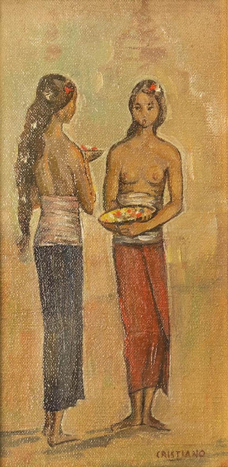 Renato Cristiano Portrait Painting - Two girls from Bali