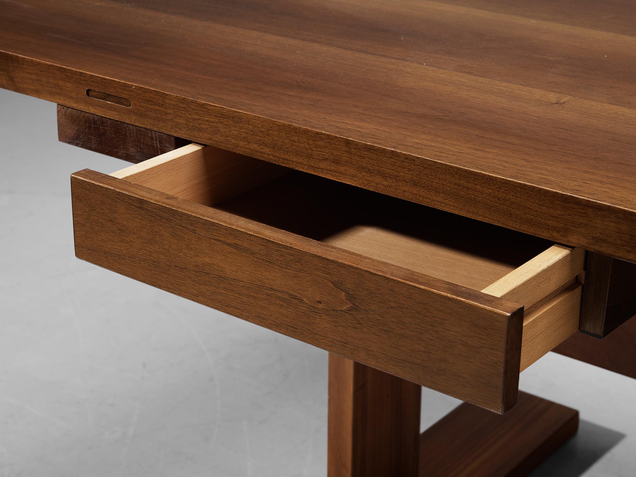 Italian Renato Forti for Frangi Free Standing Desk in Walnut