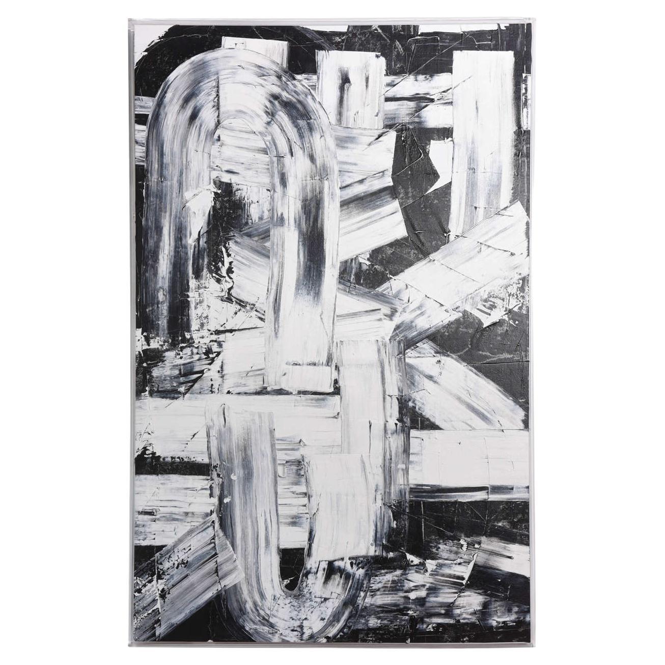 Renato Freitas Original Oil on Canvas, 2015, Black and White Two For Sale