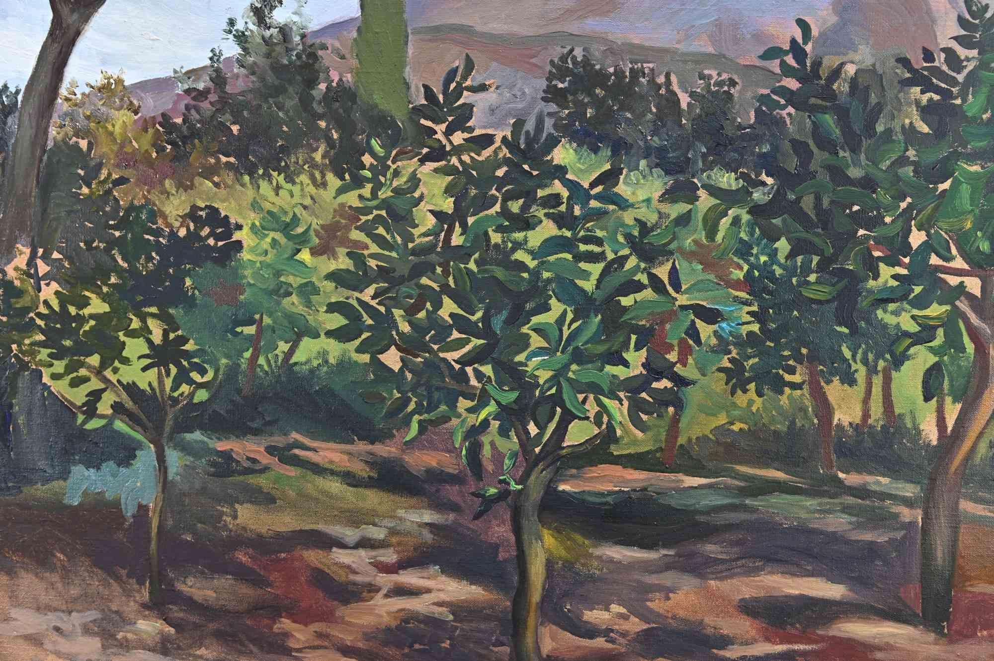 Vesuvius - Original Oil on Canvas by Renato Guttuso - 1952 1