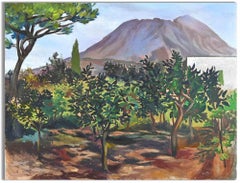 Vintage Vesuvius - Original Oil on Canvas by Renato Guttuso - 1952