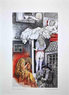 Allegories: the Morning Visit - Original Offset after Renato Guttuso - 1979