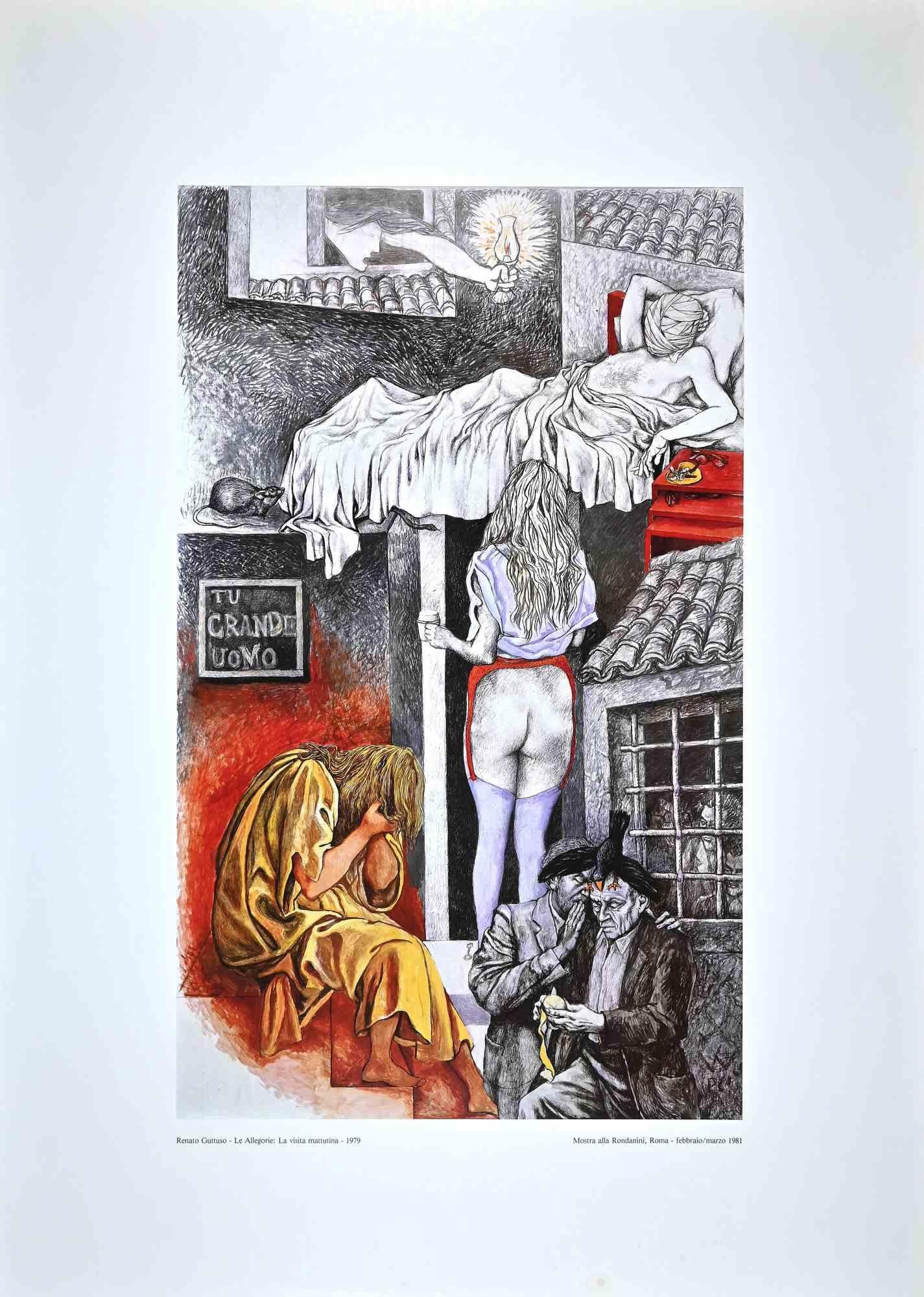 Allegories: the Morning Visit - Vintage Offset Print after Renato Guttuso - 1979