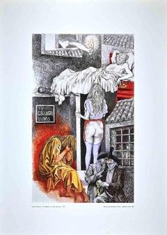 Allegories : the Morning Visit - Impression offset vintage d'après Renato Guttuso - 1979