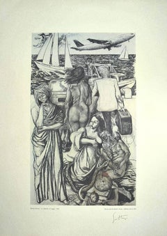 Allegorien: „The Trip“ – Offsetdruck auf Papier von Renato Guttuso – 1979