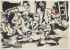 Albañiles descansando - Offset según Renato Guttuso - 1945