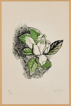 Vintage Gardenia - Original Lithograph by Renato Guttuso - 1972