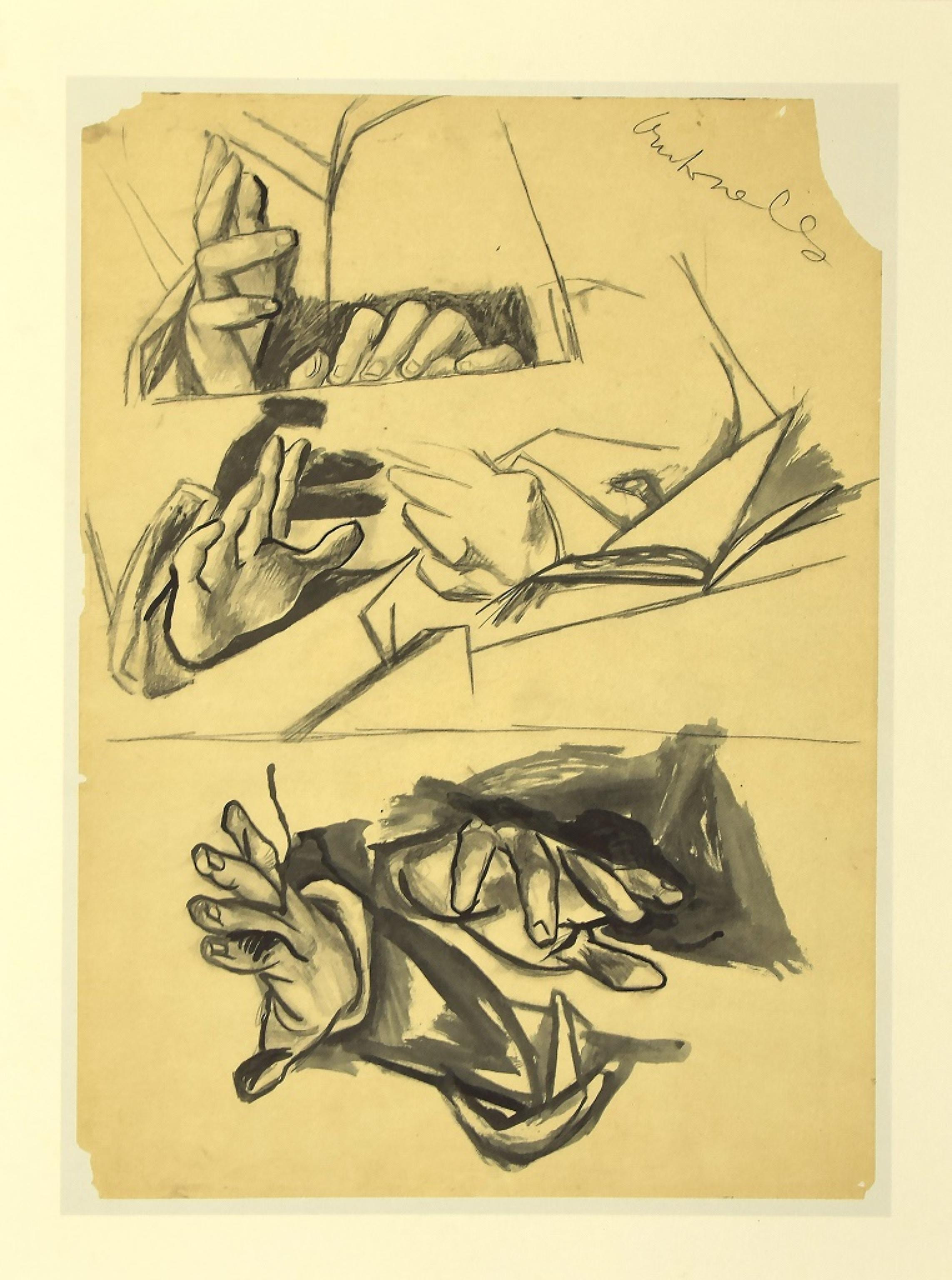 Hands is a vintage offset print realized after a drawing by Renato Guttuso.

The picture is in very good conditions, no signature.  Image Dimensions: 22x30.3 cm.

Renato Guttuso, born Aldo Renato Guttuso (26 December 1911 - 18 January 1987) was an