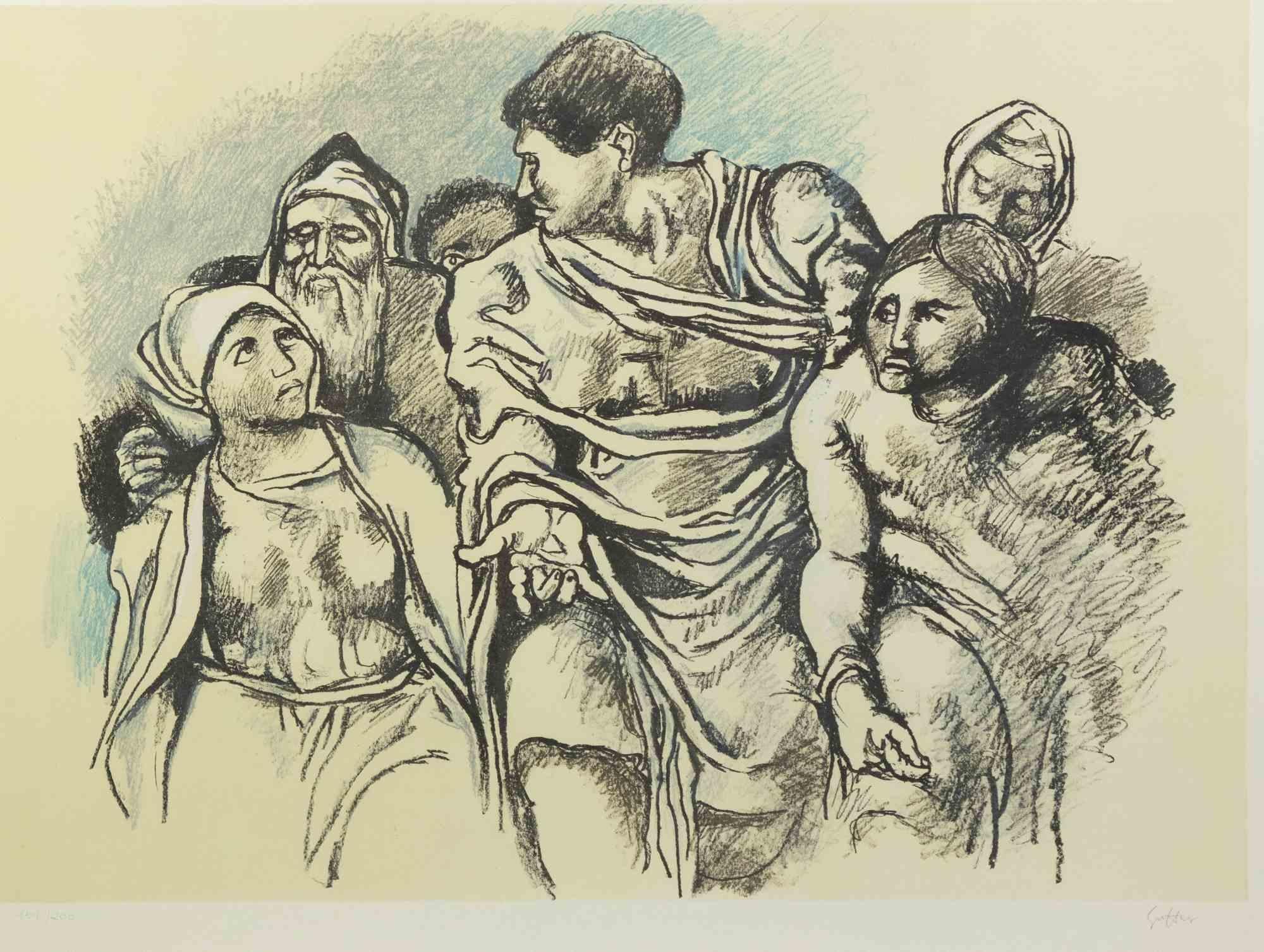 Homage to Michelangelo - Etching by Renato Guttuso - 1975 For Sale 1