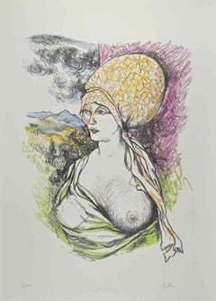 Hommage to Gustave Courbet - Lithograph by Renato Guttuso - 1980s