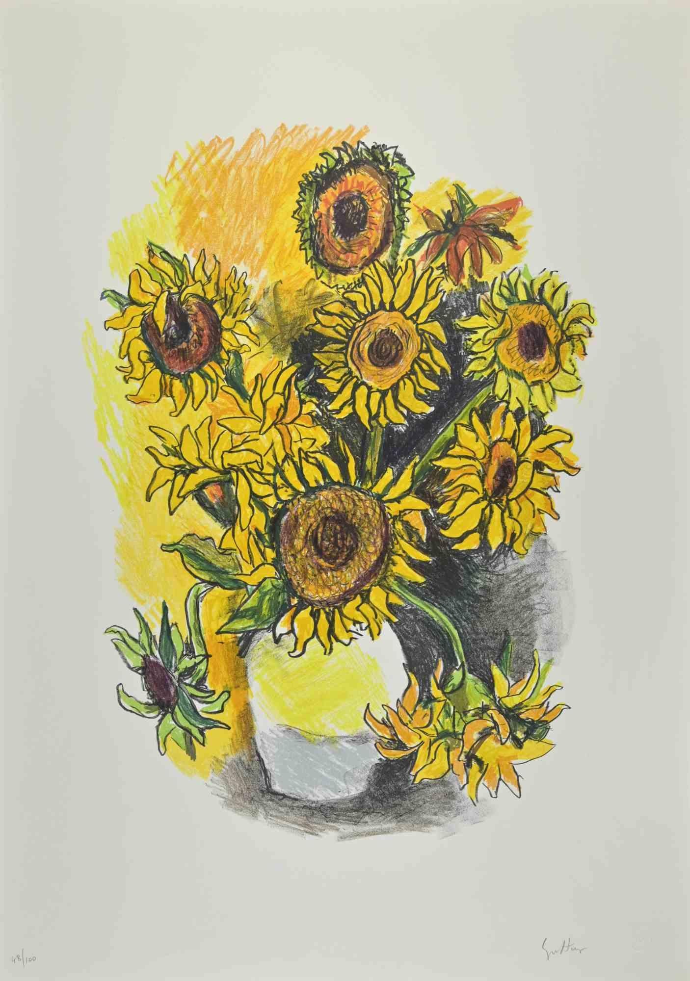 Hommage to Vincent Van Gogh is a lithograph realized by Renato Guttuso in 1980.

Hand-signed on the lower.

Numbered, edition of 100.

Drystamp "La Spirale".