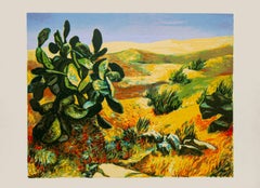 Landscape - Original Screen Print by Renato Guttuso - 1980s