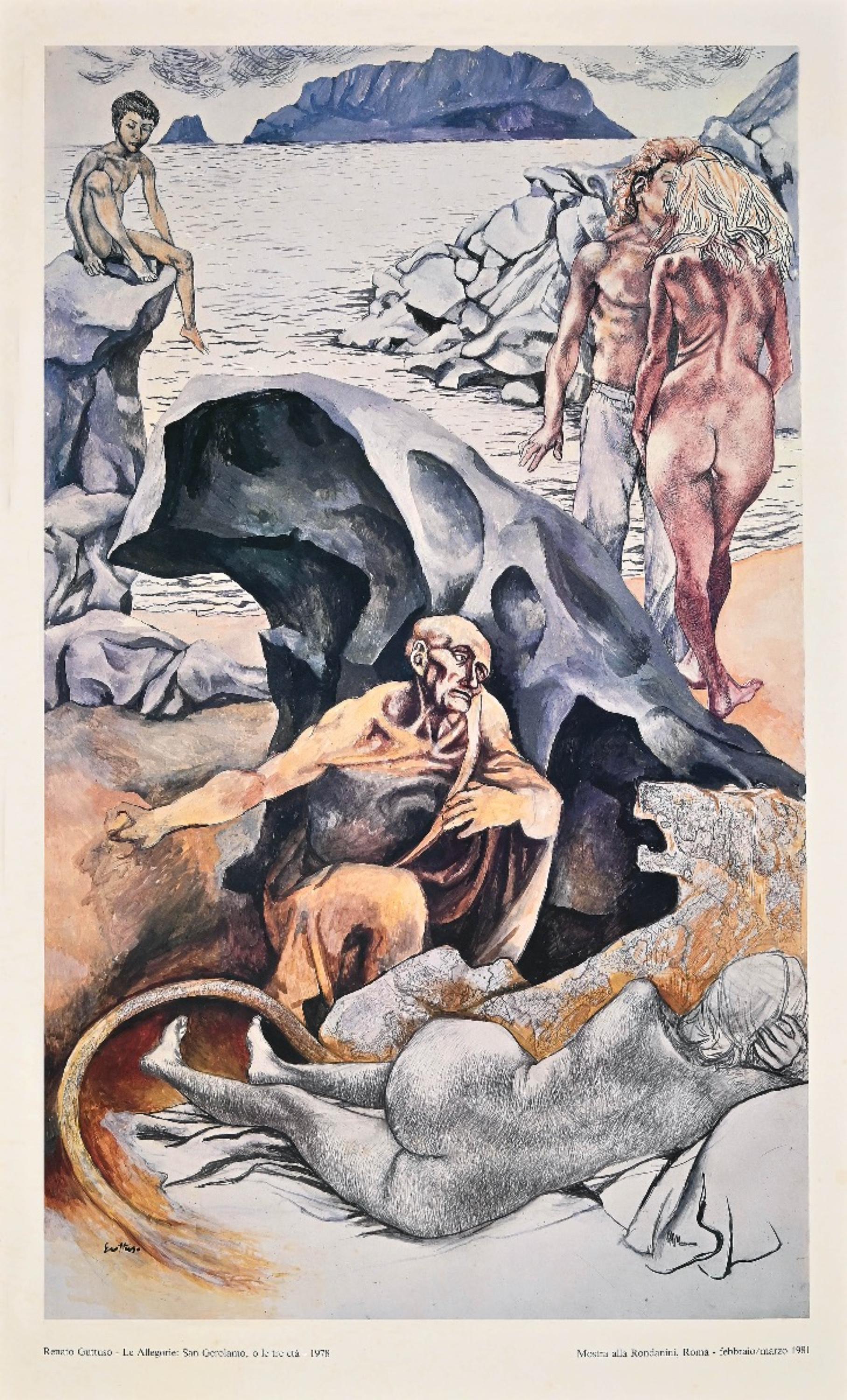 Le Allegorie: San Gerolamo, o le tre età - Original Offset by Renato Guttuso
