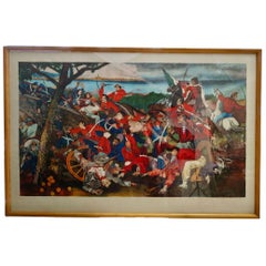 Lithograph, Renato Guttuso "The Battle of Ponte dell'Ammiraglio," 1960s/'70s