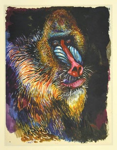 Monkey - Vintage Offset Print after Renato Guttuso - 1980s