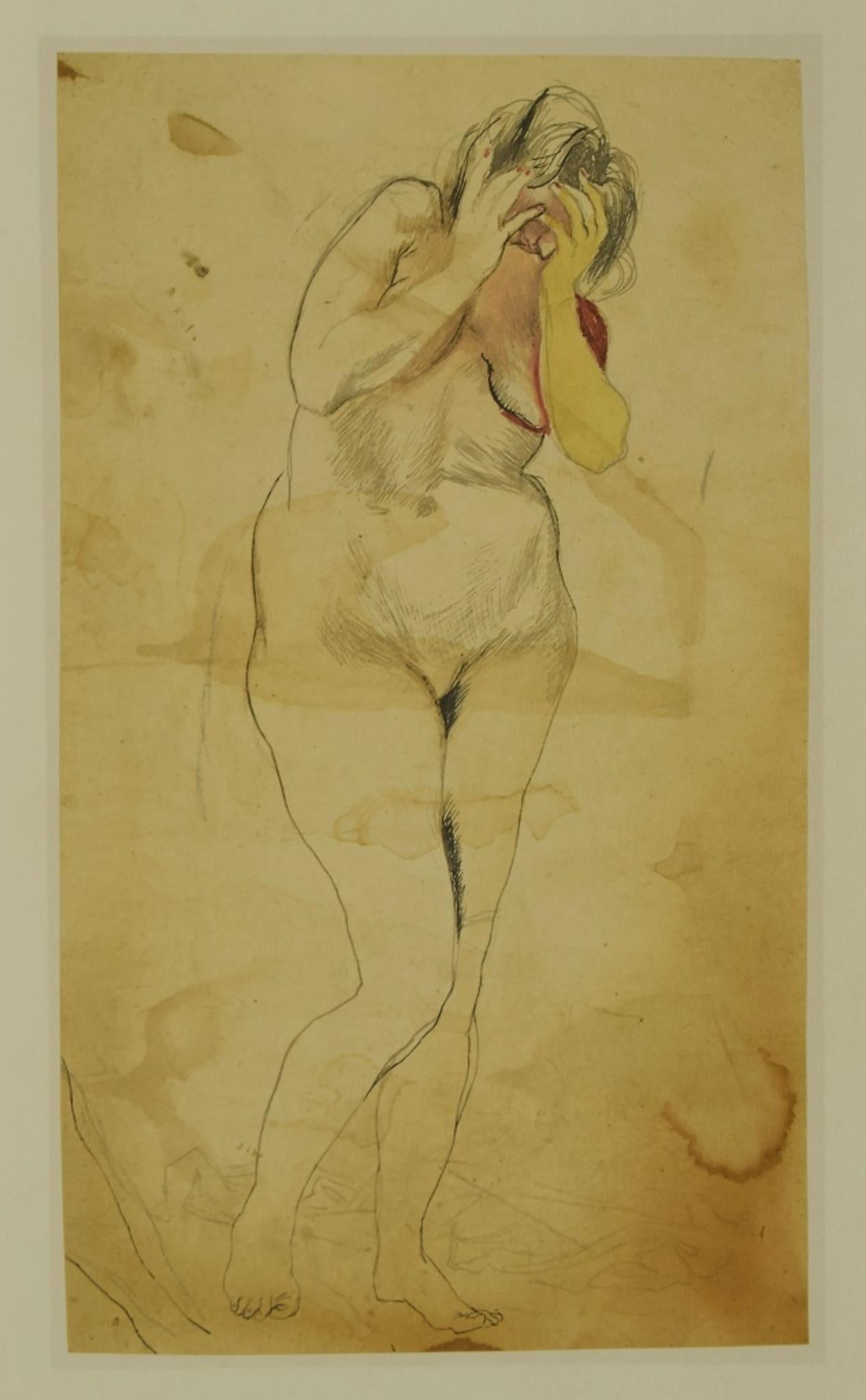 Naked Lady - Vintage Offsetdruck nach Renato Guttuso - Ende des 20. Jahrhunderts
