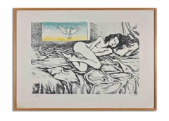 Nude of Woman - Original Lithograph by Renato Guttuso - 1980s