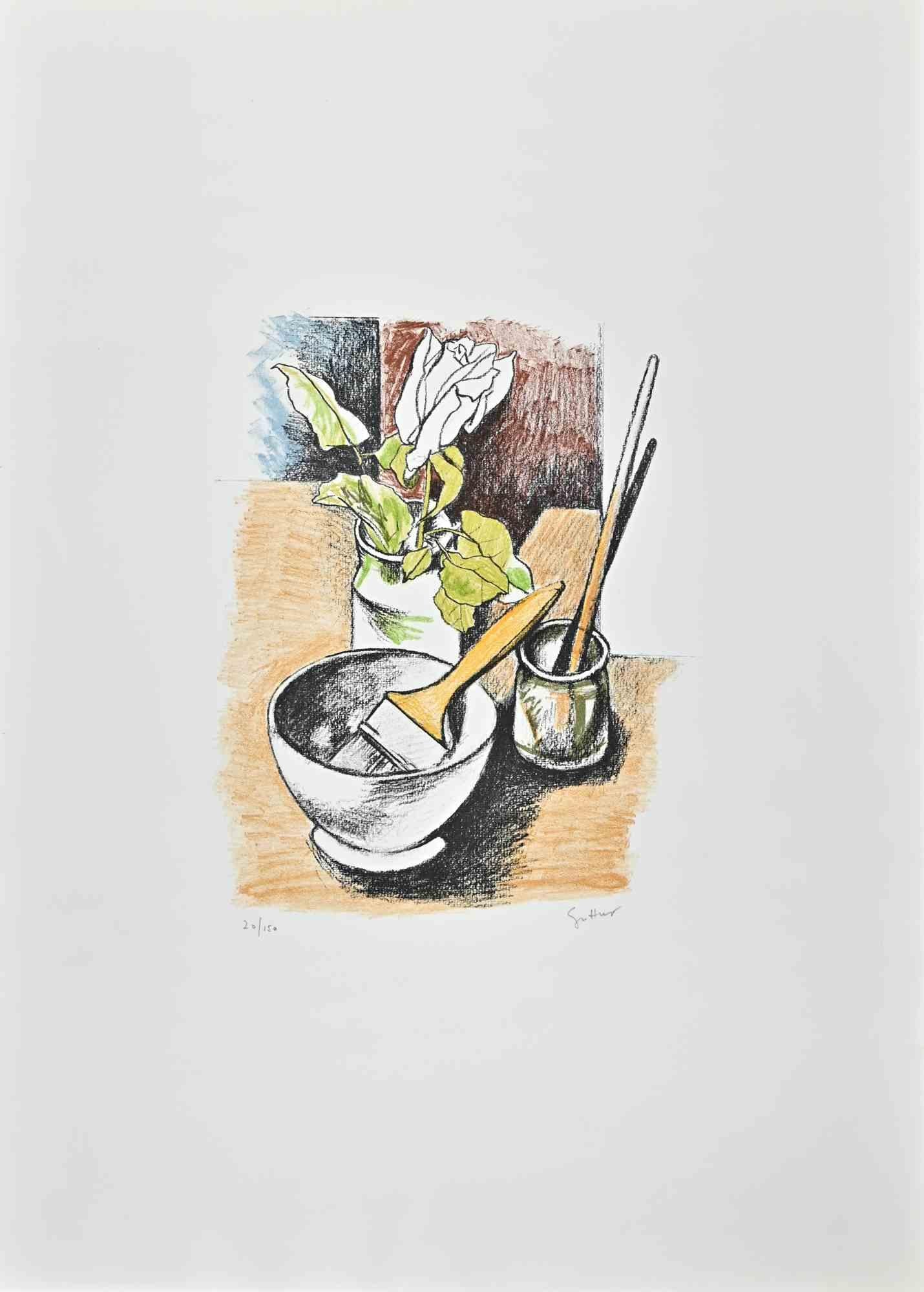 Still Life is a Lithograph by the Sicilian artist Renato Guttuso.

Good conditions.

Hand signed and numbered, Edition 20/150.

Renato Guttuso  (Bagheria, Palermo 1912 - Rome,1987) was a famous Italian painter of the 20th century.

Guttuso, born in