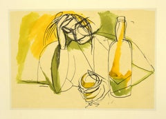 Woman at the bar - Original Offset Print after Renato Guttuso - 1980s