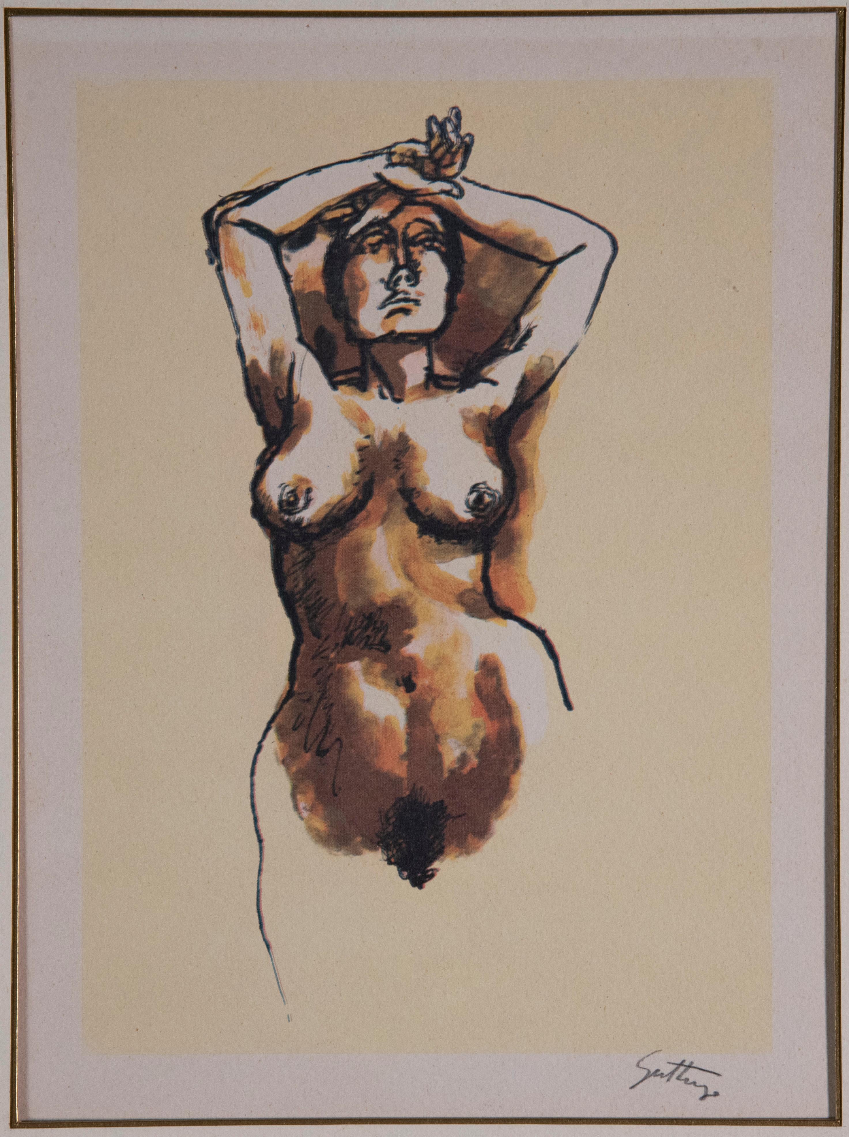 Woman “Nude” figurative etching by Renato Guttuso.
Very important Italian artist.
Signed on the lower right.
This etching, never before on the market, comes from a private collection and is beautified by an very nice original framein almost perfect