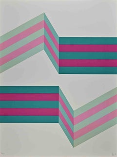 Composition abstraite - Lithographie de Renato Livi - 1971