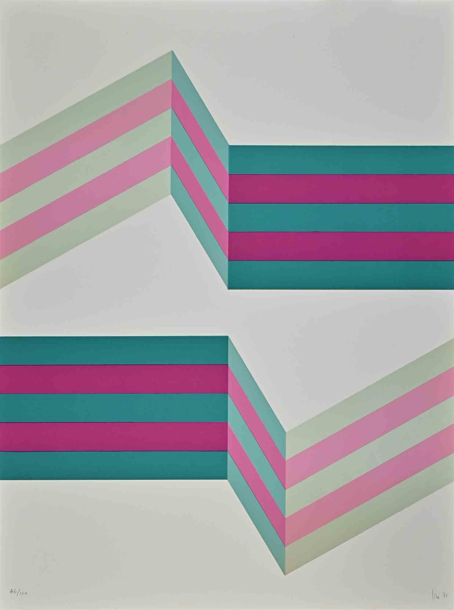 Abstract Composition is a lithograph realized by Renato Livi in 1971.

Hand-signed and dated on the lower right margin.

Numbered on the lower left margin. Edition of 100 prints

Good conditions.

Abstract composition on the tones of green and pink,