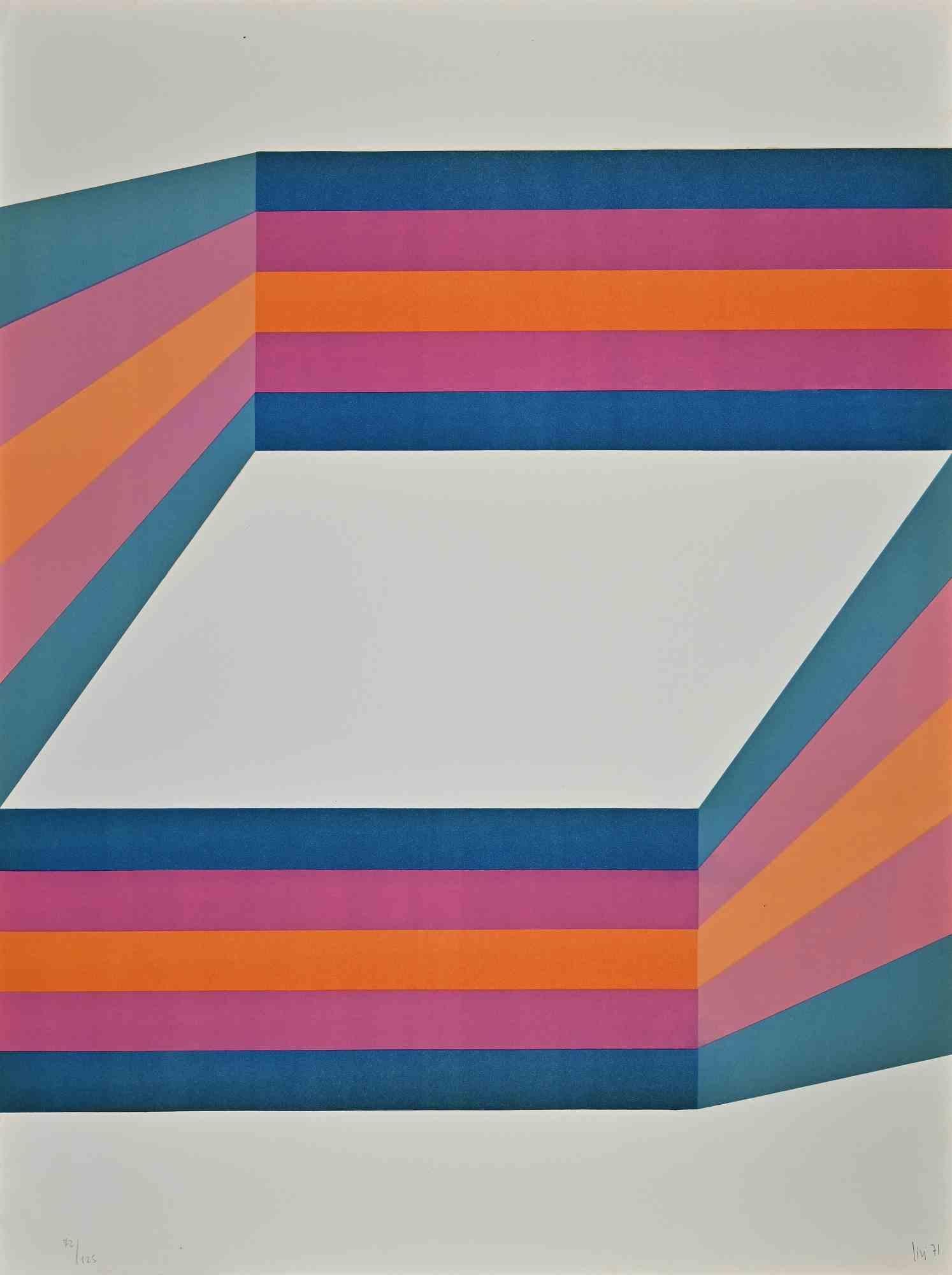 Perspectiva es una litografía realizada por Renato Livi en 1971.

Firmado a mano y fechado en el margen inferior derecho.

Numerada en el margen inferior izquierdo. Edición 72/125, titulada en la parte trasera.

Buenas condiciones.

La composición